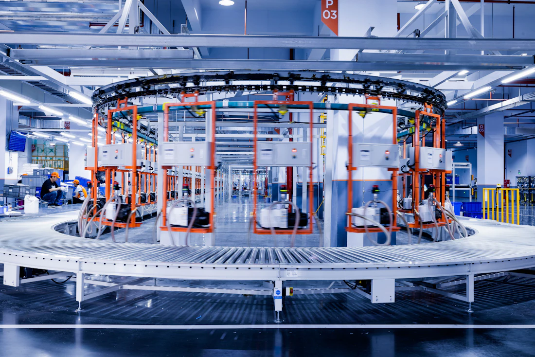 Machinery being installed and commissioned in a new facility